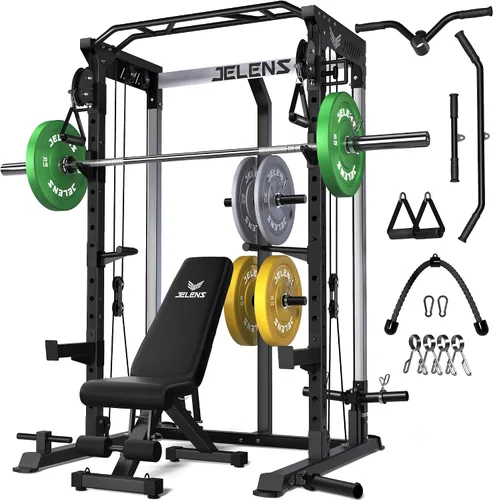 Vista 14 de C21 Power Cage 2000LBS Multi-Function Power Rack with Independent Dual Pulley System, All-in-One Squat Rack for Cable Crossover, Home Gym Workout