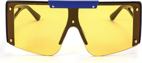Vista 2 de FEISEDY Gafas de sol para mujer, de gran tamaño, cuadradas, con parte superior plana, para hombre, B4060