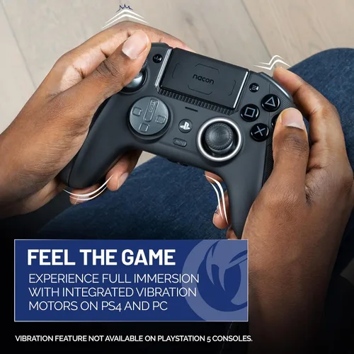 Vista 9 de NACON Revolution 5 Pro Officially Licensed PlayStation Wireless Gaming Controller for PS5 / PS4 / PC - Hall Effect, Trigger Stops, Mappable Buttons