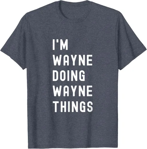 Vista 78 de Camiseta I'm Wayne Doing Wayne Things, Negro