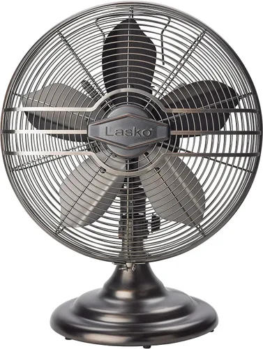 Vista 7 de Lasko Ventilador de mesa oscilante, portátil, 3 velocidades silenciosas, para dormitorio, cocina y oficina, 17 pulgadas, bronce, R12210