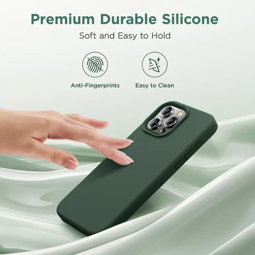 Vista 4 de Cordking Funda diseñada para iPhone 15 Pro Max, funda de silicona ultradelgada a prueba de golpes con [forro de microfibra suave antiarañazos], 6.7