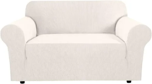 Vista 46 de H.VERSAILTEX Funda elástica para sofá, fundas suaves para muebles de 3 cojines, con tela jacquard gruesa a cuadros con parte inferior elástica, sofá