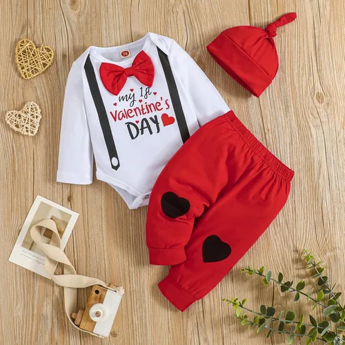 Vista 2 de ODIMAME My 1st Valentine's - Conjunto de ropa para bebé y niño, de 0 a 18 meses