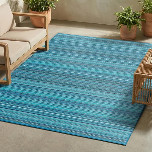 Vista 16 de FH Home - Alfombra para exteriores de camping, impermeable, resistente a la decoloración, reversible, plástico reciclado de alta calidad, a rayas