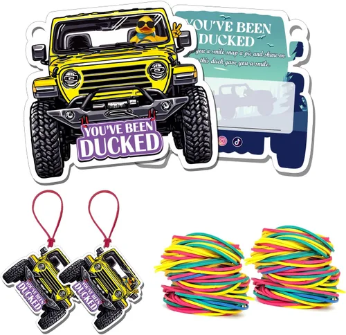 Vista 12 de You've Been Ducked - Tarjeta de juego, tarjeta de juego para Jeep o SUV, etiquetas de pato, pato de goma para etiquetas, diseño de automóvil de 4 4
