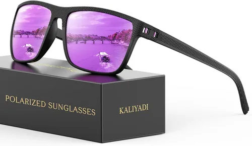Vista 73 de KALIYADI Gafas de sol polarizadas para hombre, gafas de sol ligeras con protección UV para conducir, pescar y jugar golf (3 unidades) Negro