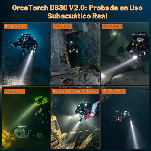 Vista 8 de ORCATORCH D630 V2.0 4600 lúmenes Primary Canister Luz de buceo