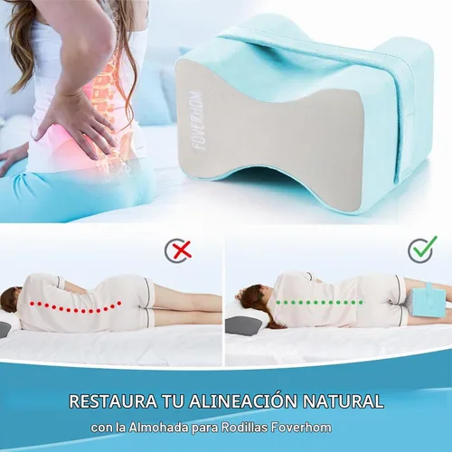Vista 4 de foverhom Almohada de rodilla de espuma viscoelástica, almohada ortopédica de pierna para alivio de la ciática, dolor de espalda, embarazo, dolor