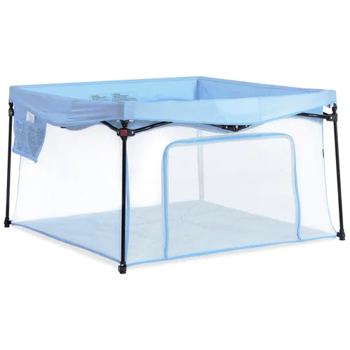 Vista 7 de Dream On Me Ziggy Canopy - Negro/Blanco, compatible con corralito Ziggy Square, protección UV, lluvia e insectos, plegable y apto para viajes