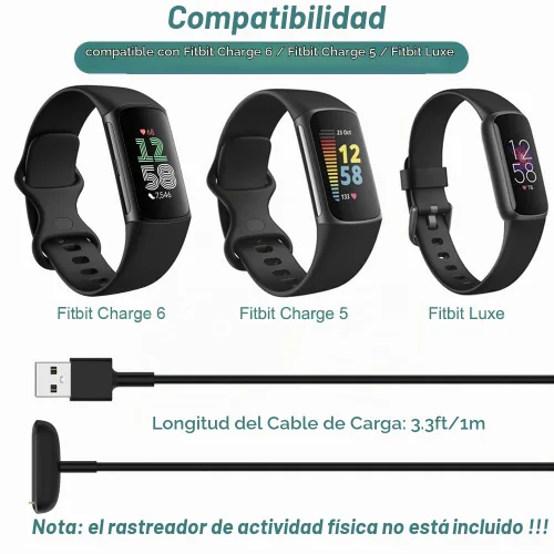 Vista 2 de Cargador para Fitbit Luxe/Charge 6/Charge 5 Fitness Tracker