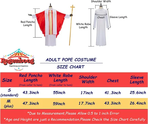 Vista 6 de Disfraz de Papa para hombre, disfraz de pontífice adulto, traje de cardenal católico bíblico para hombre, disfraz de Halloween