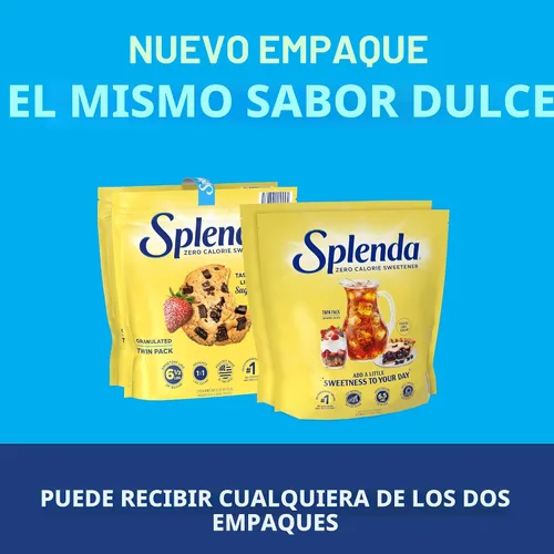 Vista 3 de empaques de edulcorante Splenda granulado, sin calorías