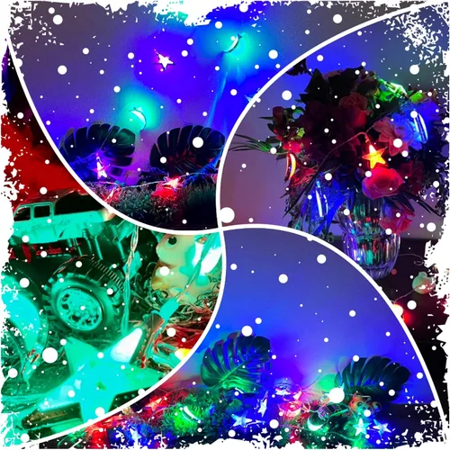Vista 3 de Guirnalda de luces decorativas 3D LED para decoración de interiores de la casa en festivales, estrellas brillantes y lunas, suministros de fiesta