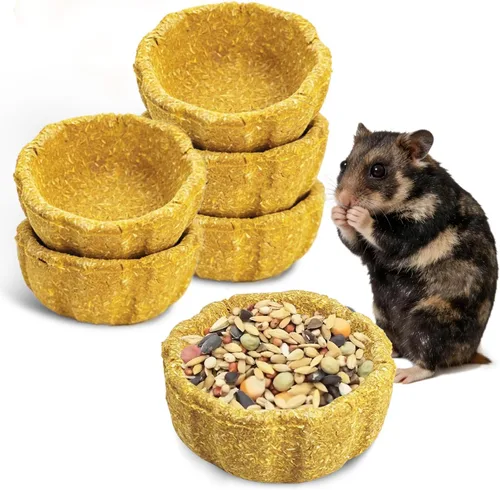 Vista 14 de BNOSDM 12 unidades de hámster comestible de Timothy Heno masticable Premium Timothy Bowl Conejo golosinas para masticar dientes Chinchilla Masticar