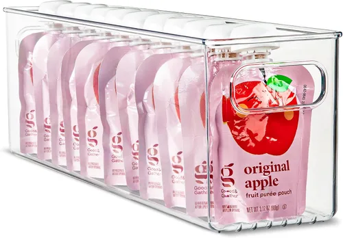 Vista 37 de Contenedor de plástico transparente para almacenamiento de alimentos con asas para organizar cocina, despensa, refrigerador, congelador, despensa