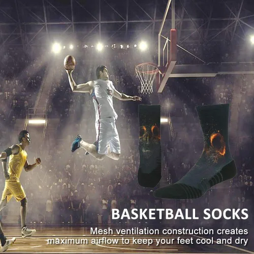 Vista 5 de HUSO Calcetines de ciclismo para hombres y mujeres, calcetines novedosos para ciclismo, divertidos, correr, baloncesto, atletismo, calcetines de 3