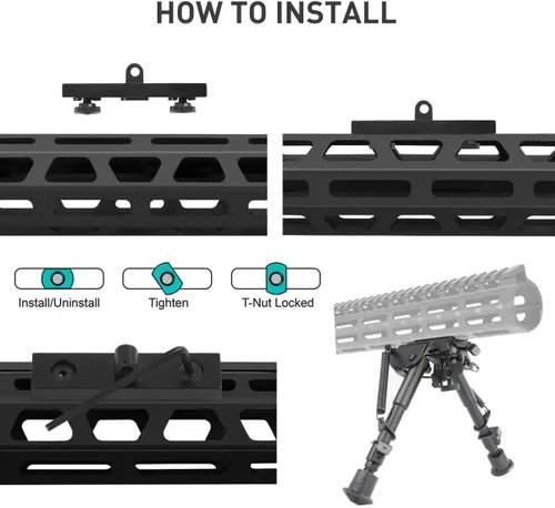 Vista 2 de Paquete de 2 adaptadores de bípode para M-Rail Harris tipo Bipod Mount Sling Stud