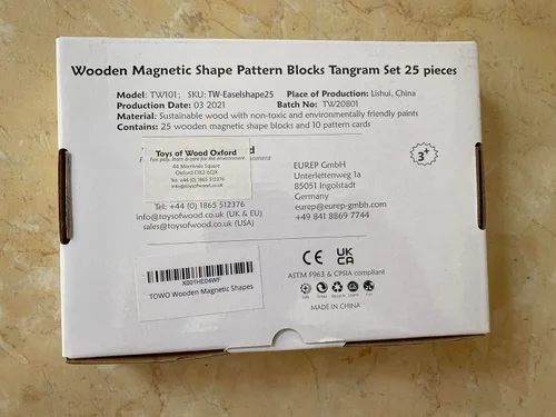 Vista 9 de Juguete magnético de madera de los bloques, rompecabezas del patrón de la forma de Tangram para Large geometric wooden blocks for creative