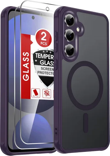 Vista 8 de LeYi Funda para teléfono Samsung-S23: protector de pantalla e imán MagSafe Púrpura