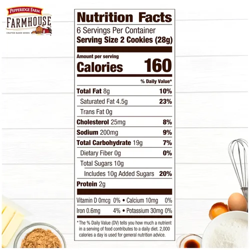 Vista 2 de Pepperidge Farm Farmhouse - Galletas finas y crujientes de mantequilla pecana, bolsa de 5.9 onzas