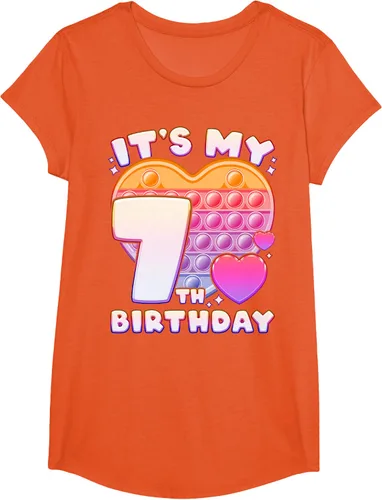 Vista 67 de Pop-it Birthday Girl 7 años de edad, Push it Pop Fidget Bubble Camiseta, Negro