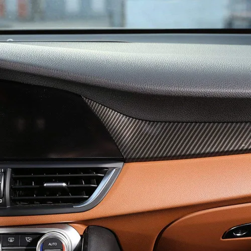 Vista 3 de YIWANG Panel de consola central de automóvil para Alfa Romeo Giulia 2016-2019 para conductor de mano izquierda (fibra de carbono)