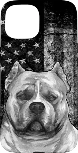 Vista 6 de Patriotic American Bully Dog on Grunge American Flag Dog Case for iPhone 17
