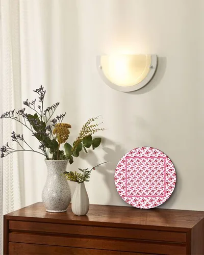 Vista 7 de Letrero de bienvenida de temporada para puerta delantera, día de San Valentín, corazón de amor rosa y rojo, coronas redondas de madera, letrero