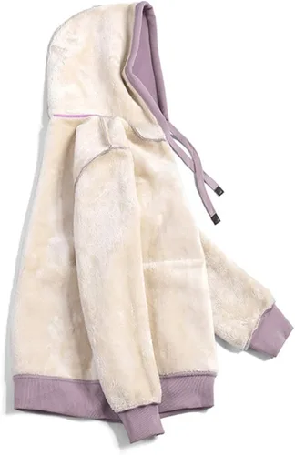 Vista 6 de Haellun - Sudadera con capucha con forro de vellón de sherpa, abrigado, de invierno y de estilo informal para mujer