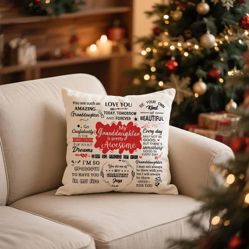 Vista 2 de My Granddaughter is Pretty Awesome Gifts for Her Birthday Christmas - Fundas de almohada decorativas de 18 x 18 pulgadas, decoración moderna de casa