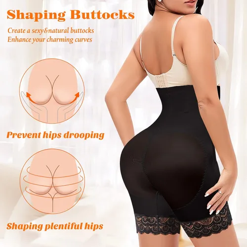 Vista 5 de Pantalones cortos moldeadores para mujer, cintura alta, adelgazantes, moldeadores de muslos, pantalones cortos para debajo de los vestidos