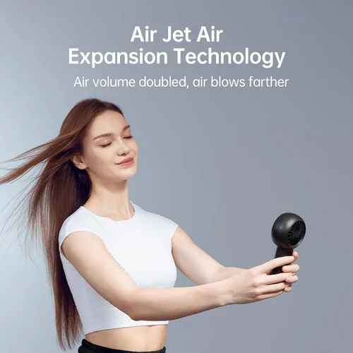Vista 2 de JISULIFE - Ventilador de bolsillo turbo portátil portátil recargable Negro