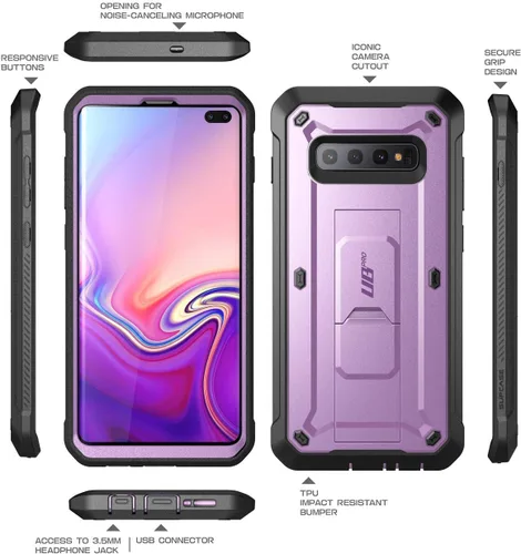 Vista 8 de SUPCASE Unicorn Beetle Pro Series - Funda diseñada para Samsung Galaxy S10 Plus (versión 2019) de cuerpo completo de doble capa resistente con funda