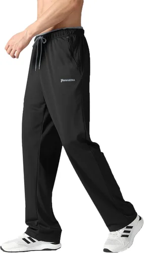 Vista 50 de Pantalones deportivos para hombre con bolsillos con cremallera, pantalones deportivos ligeros, pantalones de entrenamiento holgados atléticos
