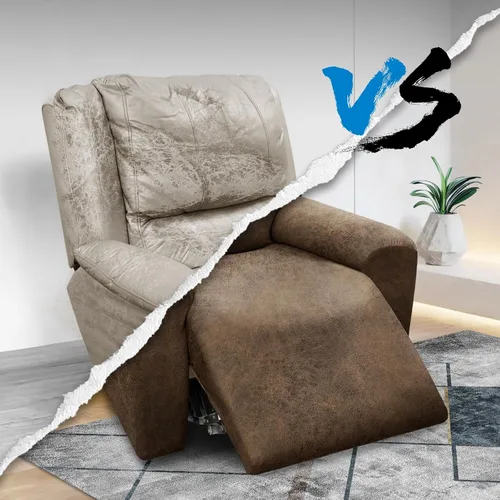 Vista 121 de Fundas para Sillón de 2 Piezas con Cojín en T, Fundas de Aspecto de Cuero para Sofá, Fundas para Sillas, Protector de Muebles Elástico, Funda