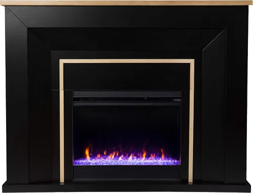 Vista 2 de SEI Furniture Cardington - Chimenea que cambia de color, negro/natural
