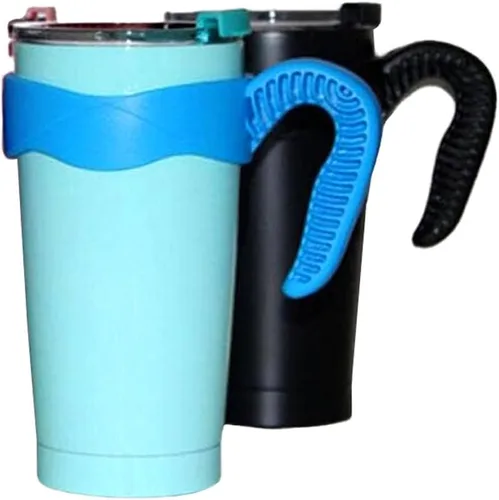Vista 5 de Juego de 2 asas azules de 30 onzas, soporte para vaso compatible con Ozark Trail, YETI, RTIC, taza de viaje, SIC, Rambler