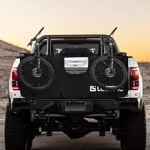 Vista 8 de Almohadillas de bicicleta para puerta trasera de camioneta con correas seguras para marco de bicicleta, almohadilla de protección para puerta