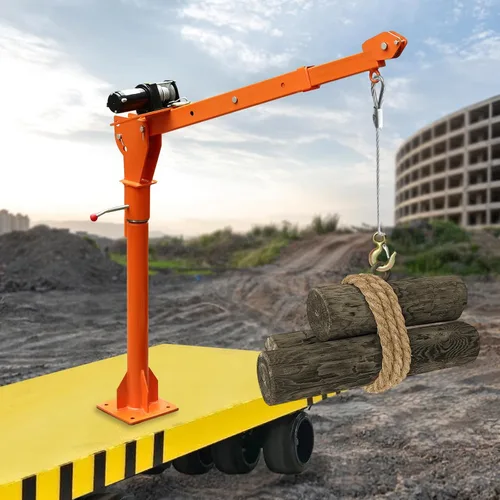 Vista 2 de 1100 libras plegable montada en camión grúa elevadora con 12 V 3500 libras cabrestante eléctrico grúas de horca de cama