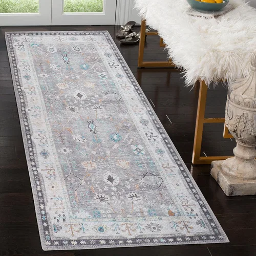 Vista 96 de GLN Rugs Bohemian - Troy - Alfombra de felpilla lavable a máquina, bohemio, lavable, antideslizante, alfombra de área de felpilla de pelo bajo