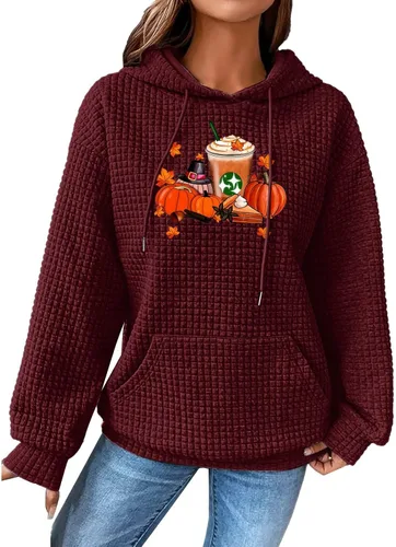 Vista 153 de SHAOBGE Sudaderas con capucha de gran tamaño para mujer, sudaderas con capucha para entrenamiento, suéteres casuales y cómodos trajes de moda