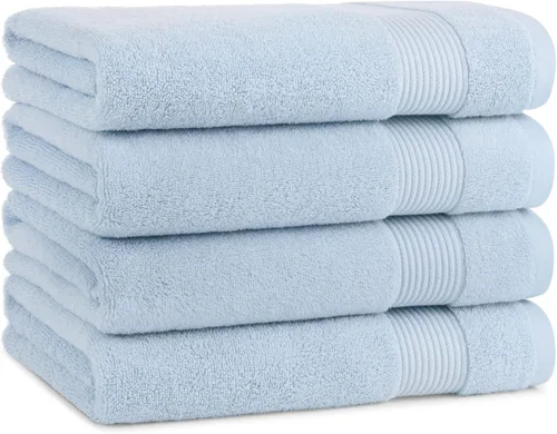 Vista 44 de Juego de toallas de baño Arkwright de 4 piezas - 100% algodón súper suave, 600 GSM de secado rápido y absorbente, artículos de lujo para baño