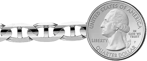 Vista 3 de Savlano Pulsera de plata de ley 925 italiana de eslabones marinos sólidos para hombres y mujeres, fabricada en Italia, viene con una caja de regalo