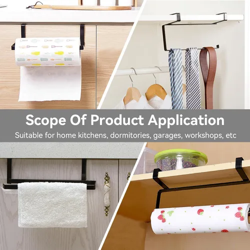 Vista 5 de Soporte para toallas de papel debajo del gabinete, plancha debajo del gabinete, soporte para toallas de papel para cocina, baño, caravana, 9.3 x 4.7