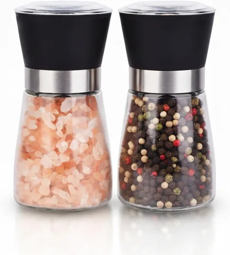 Vista 7 de Juego de Molinillo de Sal y Pimienta - Especieros con Grosor Ajustable para Condimentos de Cocina (1.7 pulgadas x 5.1 pulgadas)