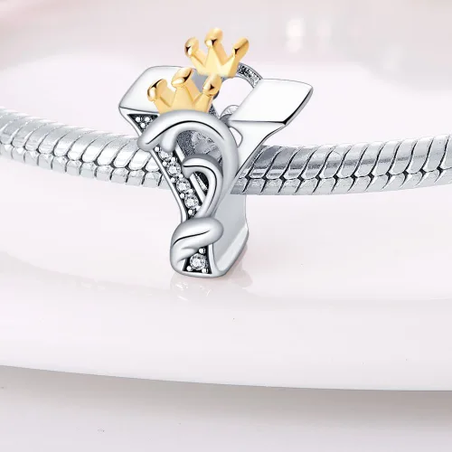 Vista 2 de HappyStar Dijes completos del alfabeto de la A Z de plata de ley 925 para pulseras y collares, regalo de joyería para mujeres y niñas