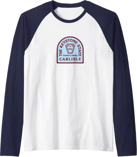 Vista 7 de Carlisle Pennsylvania Keystone State - Camiseta de béisbol raglán, Negro