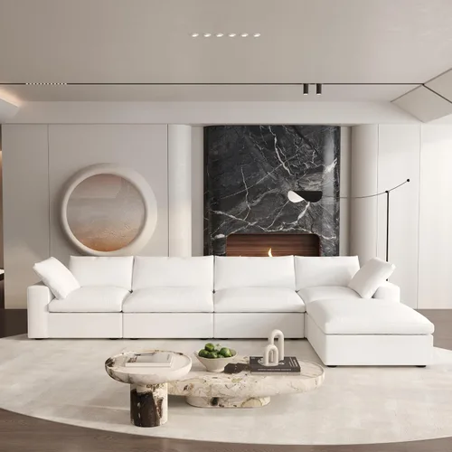 Vista 15 de Cloud - Sofá modular convertible de 80.3 pulgadas en forma de L para sala de estar con otomana de almacenamiento, sofás profundos minimalistas