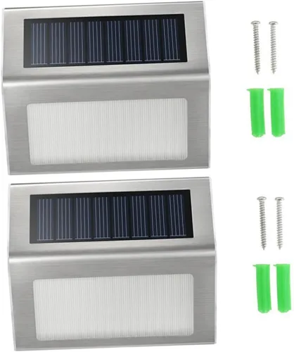 Vista 6 de 2 luces solares de escalera para exteriores, luces solares de jardín para patio y porche